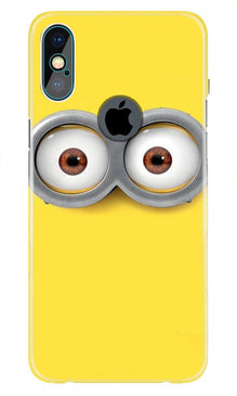 Minions Mobile Back Case for iPhone Xs Max logo cut   (Design - 128)