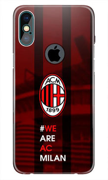 AC Milan Mobile Back Case for iPhone Xs Max logo cut   (Design - 155)