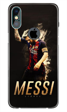 Messi Mobile Back Case for iPhone Xs Max logo cut   (Design - 163)