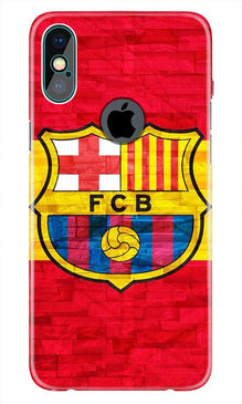 FCB Football Mobile Back Case for iPhone Xs Max logo cut   (Design - 174)