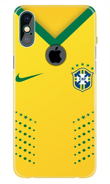 Brazil Mobile Back Case for iPhone Xs Max logo cut   (Design - 176)