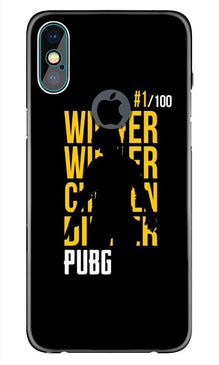 Pubg Winner Winner Mobile Back Case for iPhone Xs Max logo cut   (Design - 177)