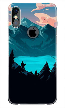 Mountains Mobile Back Case for iPhone Xs Max logo cut  (Design - 186)