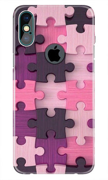 Puzzle Mobile Back Case for iPhone Xs Max logo cut  (Design - 199)