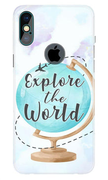 Explore the World Mobile Back Case for iPhone Xs Max logo cut  (Design - 207)