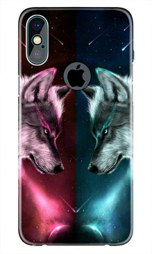 Wolf fight Mobile Back Case for iPhone Xs Max logo cut  (Design - 221)
