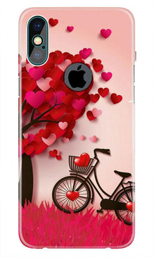 Red Heart Cycle Mobile Back Case for iPhone Xs Max logo cut  (Design - 222)