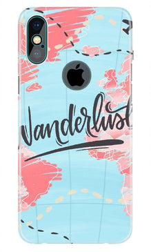 Wonderlust Travel Mobile Back Case for iPhone Xs Max logo cut  (Design - 223)