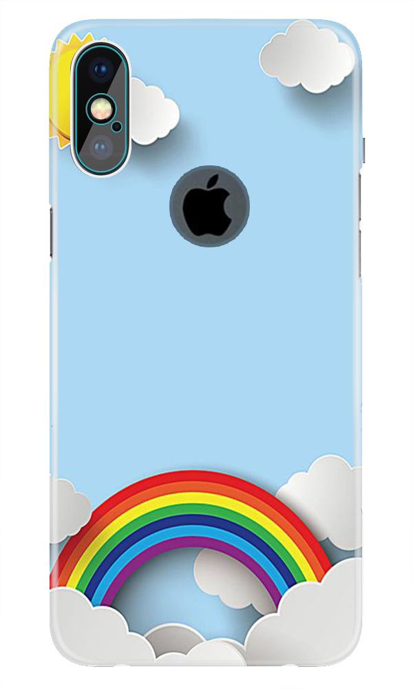 Rainbow Case for iPhone Xs Max logo cut  (Design No. 225)