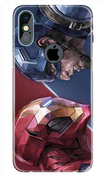 Ironman Captain America Mobile Back Case for iPhone Xs Max logo cut  (Design - 245)