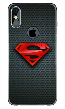 Superman Mobile Back Case for iPhone Xs Max logo cut  (Design - 247)