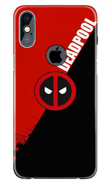 Deadpool Mobile Back Case for iPhone Xs Max logo cut  (Design - 248)