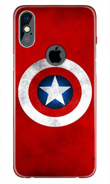 Captain America Mobile Back Case for iPhone Xs Max logo cut  (Design - 249)