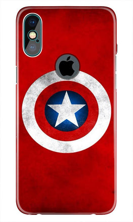 Captain America Case for iPhone Xs Max logo cut(Design No. 249)