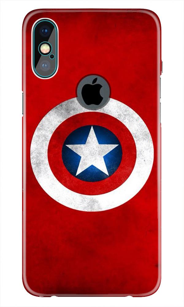 Captain America Case for iPhone Xs Max logo cut  (Design No. 249)