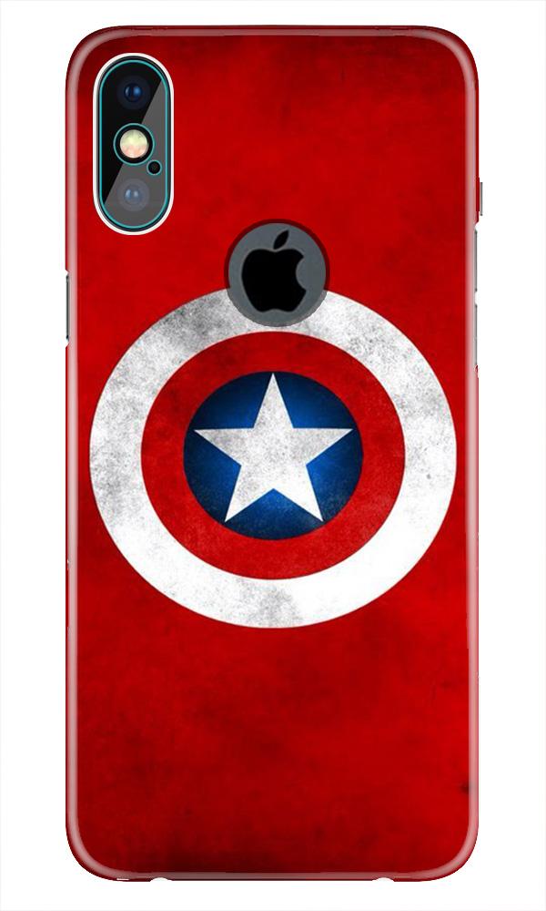 Captain America Case for iPhone Xs Max logo cut  (Design No. 249)