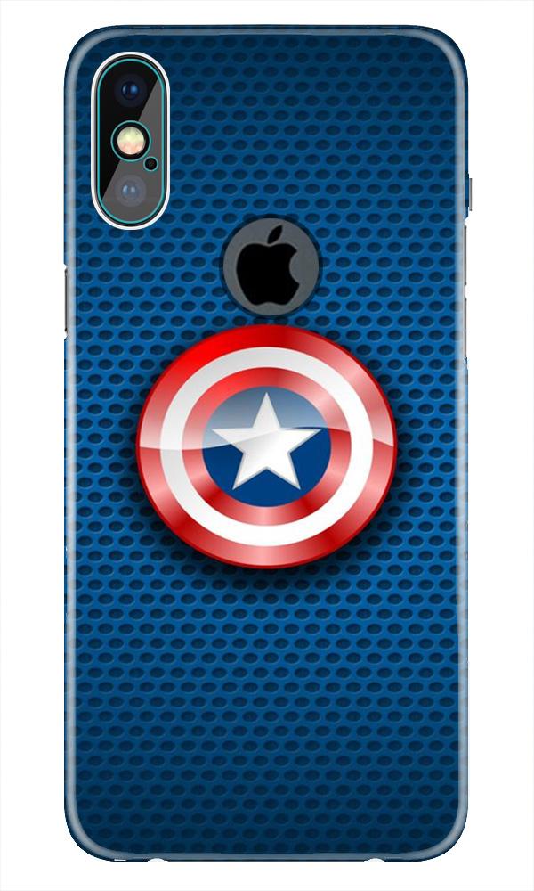 Captain America Shield Case for iPhone Xs Max logo cut(Design No. 253)