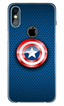 Captain America Shield Mobile Back Case for iPhone Xs Max logo cut  (Design - 253)