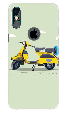 Vintage Scooter Mobile Back Case for iPhone Xs Max logo cut  (Design - 260)