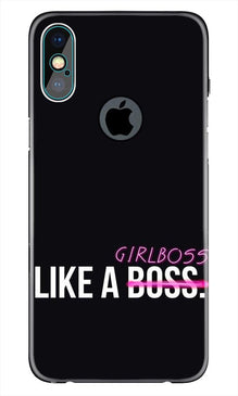 Like a Girl Boss Mobile Back Case for iPhone Xs Max logo cut  (Design - 265)