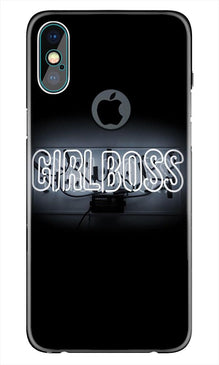 Girl Boss Black Mobile Back Case for iPhone Xs Max logo cut  (Design - 268)