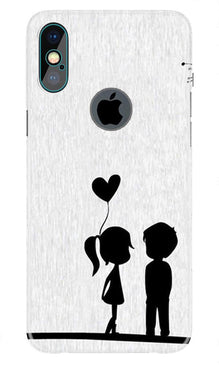 Cute Kid Couple Mobile Back Case for iPhone Xs Max logo cut  (Design - 283)