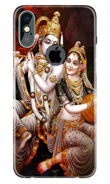 Radha Krishna Mobile Back Case for iPhone Xs Max logo cut  (Design - 292)
