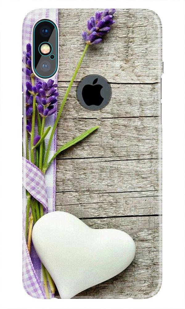 White Heart Case for iPhone Xs Max logo cut  (Design No. 298)