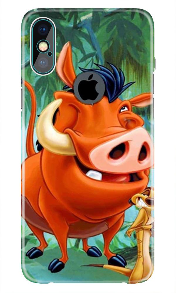 Timon and Pumbaa Mobile Back Case for iPhone Xs Max logo cut(Design - 305)