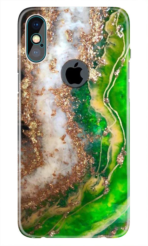 Marble Texture Mobile Back Case for iPhone Xs Max logo cut(Design - 307)