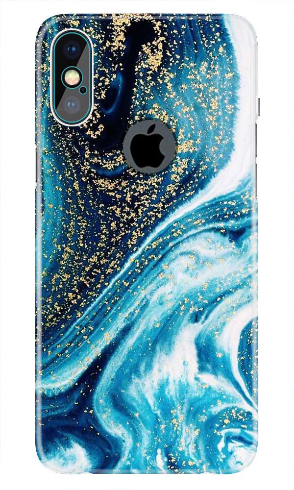 Marble Texture Mobile Back Case for iPhone Xs Max logo cut  (Design - 308)