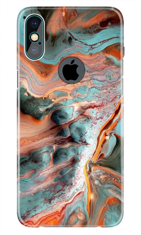 Marble Texture Mobile Back Case for iPhone Xs Max logo cut  (Design - 309)