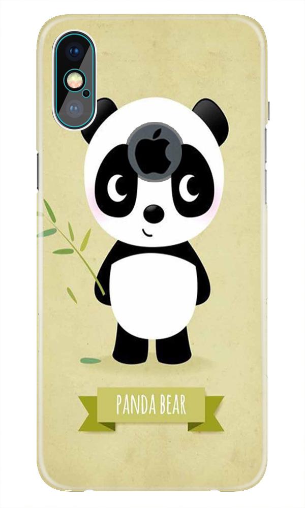 Panda Bear Mobile Back Case for iPhone Xs Max logo cut(Design - 317)