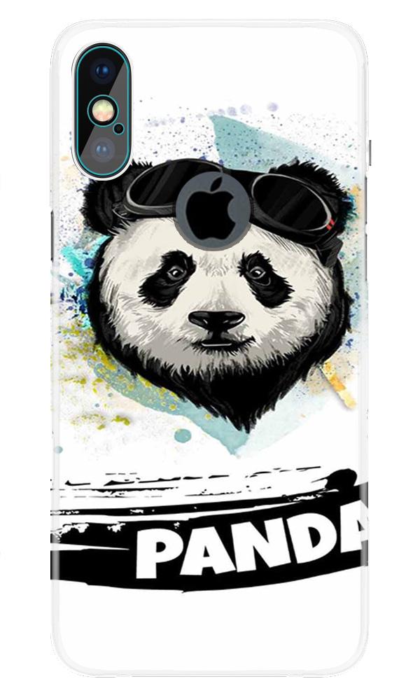 Panda Mobile Back Case for iPhone Xs Max logo cut(Design - 319)