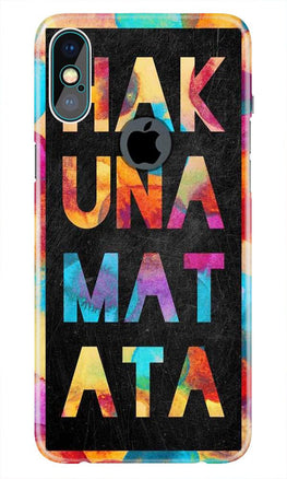 Hakuna Matata Mobile Back Case for iPhone Xs Max logo cut  (Design - 323)