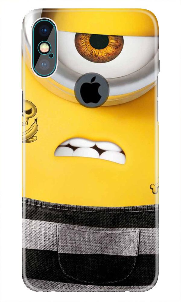 Minion Mobile Back Case for iPhone Xs Max logo cut  (Design - 324)