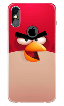Angry Bird Red Mobile Back Case for iPhone Xs Max logo cut  (Design - 325)