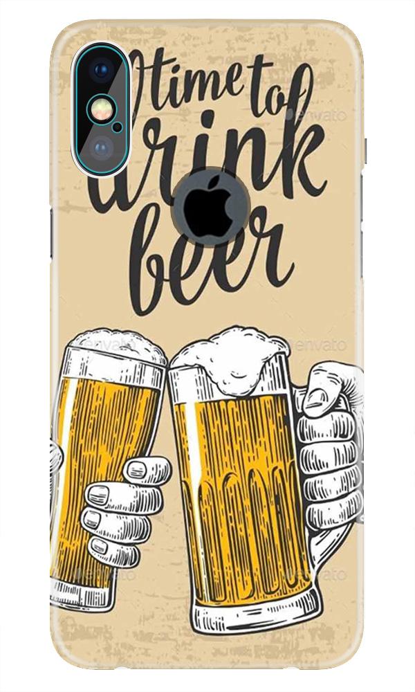 Drink Beer Mobile Back Case for iPhone Xs Max logo cut  (Design - 328)