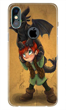 Dragon Mobile Back Case for iPhone Xs Max logo cut  (Design - 336)