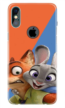 Cartoon Mobile Back Case for iPhone Xs Max logo cut  (Design - 346)