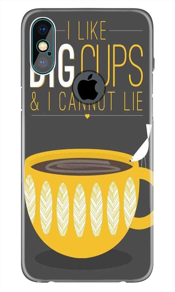 Big Cups Coffee Mobile Back Case for iPhone Xs Max logo cut  (Design - 352)