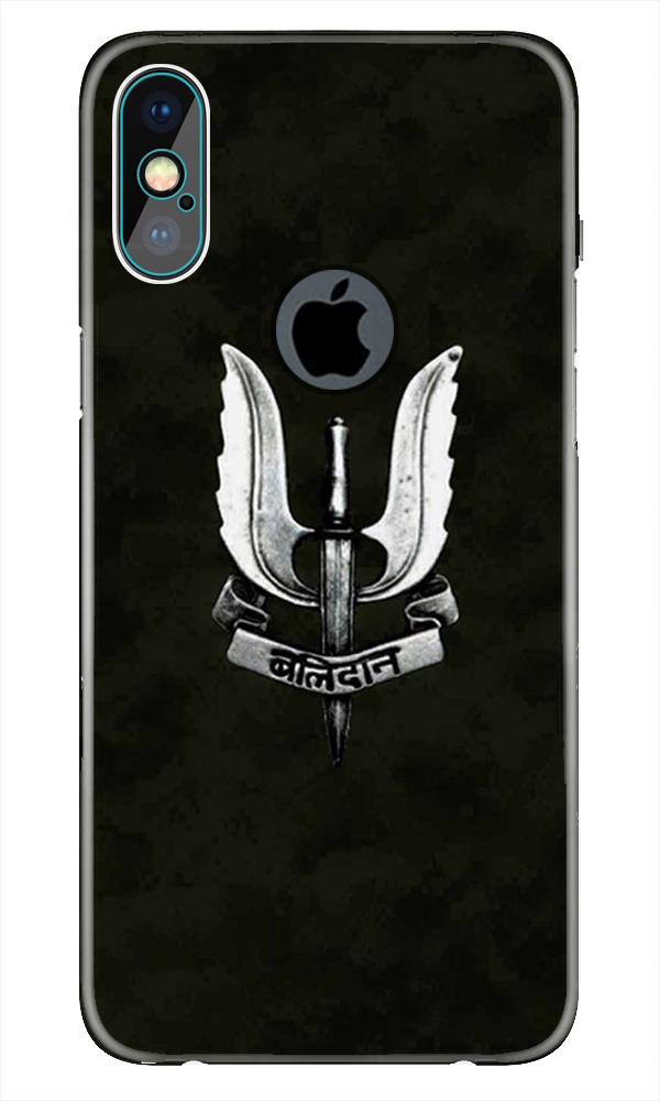 Balidaan Mobile Back Case for iPhone Xs Max logo cut  (Design - 355)