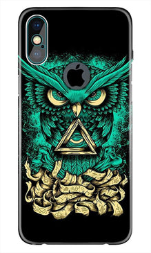 Owl Mobile Back Case for iPhone Xs Max logo cut  (Design - 358)