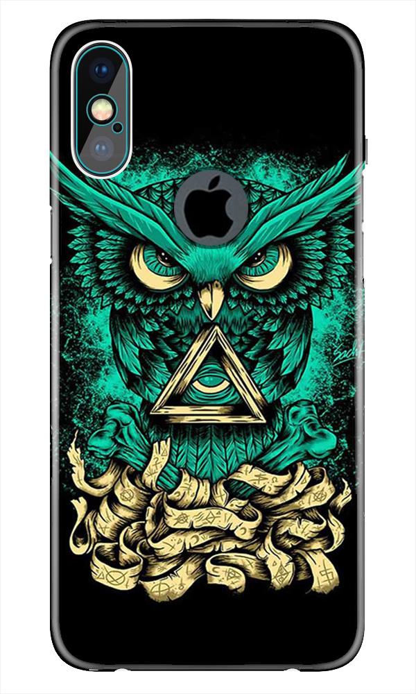 Owl Mobile Back Case for iPhone Xs Max logo cut  (Design - 358)