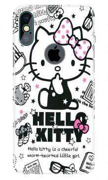 Hello Kitty Mobile Back Case for iPhone Xs Max logo cut  (Design - 361)