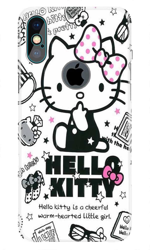 Hello Kitty Mobile Back Case for iPhone Xs Max logo cut  (Design - 361)