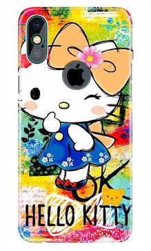 Hello Kitty Mobile Back Case for iPhone Xs Max logo cut  (Design - 362)