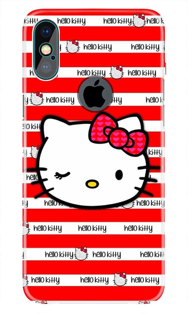 Hello Kitty Mobile Back Case for iPhone Xs Max logo cut  (Design - 364)