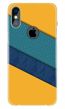 Diagonal Pattern Mobile Back Case for iPhone Xs Max logo cut  (Design - 370)