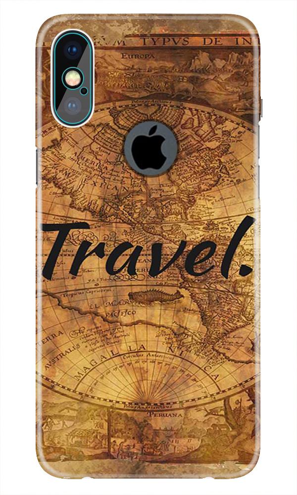 Travel Mobile Back Case for iPhone Xs Max logo cut  (Design - 375)